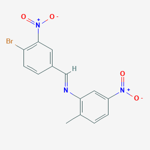 molecular formula C14H10BrN3O4 B11545369 N-[(E)-(4-bromo-3-nitrophenyl)methylidene]-2-methyl-5-nitroaniline 