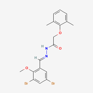molecular formula C18H18Br2N2O3 B11545398 N'-[(E)-(3,5-dibromo-2-methoxyphenyl)methylidene]-2-(2,6-dimethylphenoxy)acetohydrazide 