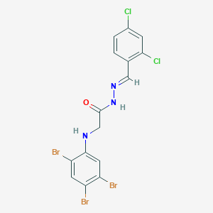 molecular formula C15H10Br3Cl2N3O B11545444 N'-[(E)-(2,4-Dichlorophenyl)methylidene]-2-[(2,4,5-tribromophenyl)amino]acetohydrazide 
