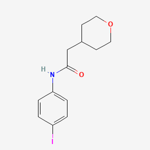 molecular formula C13H16INO2 B11545505 N-(4-iodophenyl)-2-(oxan-4-yl)acetamide 
