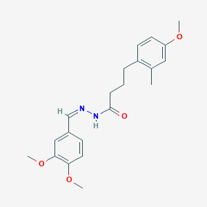molecular formula C21H26N2O4 B11545591 N'-[(Z)-(3,4-dimethoxyphenyl)methylidene]-4-(4-methoxy-2-methylphenyl)butanehydrazide 