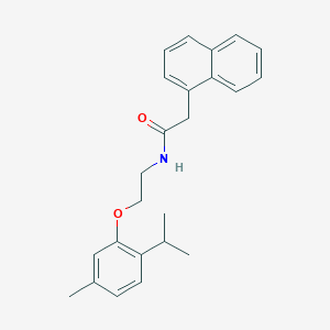 molecular formula C24H27NO2 B11545773 N-{2-[5-methyl-2-(propan-2-yl)phenoxy]ethyl}-2-(naphthalen-1-yl)acetamide 