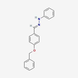 molecular formula C20H18N2O B11545858 (1E)-1-[4-(benzyloxy)benzylidene]-2-phenylhydrazine 