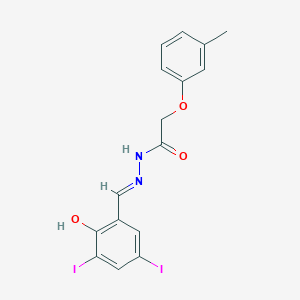 molecular formula C16H14I2N2O3 B11545901 N'-[(E)-(2-hydroxy-3,5-diiodophenyl)methylidene]-2-(3-methylphenoxy)acetohydrazide 