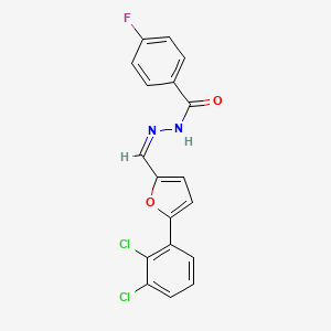 molecular formula C18H11Cl2FN2O2 B11546002 N'-[(Z)-[5-(2,3-Dichlorophenyl)furan-2-YL]methylidene]-4-fluorobenzohydrazide 