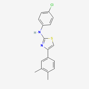 molecular formula C17H15ClN2S B11546007 N-(4-chlorophenyl)-4-(3,4-dimethylphenyl)-1,3-thiazol-2-amine 