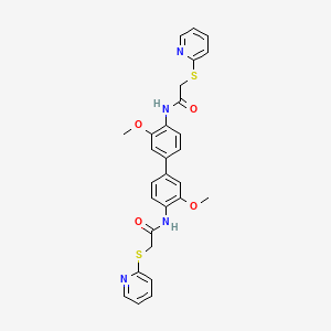 molecular formula C28H26N4O4S2 B11546188 N,N'-(3,3'-dimethoxybiphenyl-4,4'-diyl)bis[2-(pyridin-2-ylsulfanyl)acetamide] 