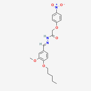 molecular formula C21H25N3O6 B11546196 N'-[(E)-[3-Methoxy-4-(pentyloxy)phenyl]methylidene]-2-(4-nitrophenoxy)acetohydrazide 