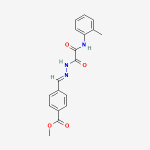 molecular formula C18H17N3O4 B11546227 methyl 4-[(E)-(2-{[(2-methylphenyl)amino](oxo)acetyl}hydrazinylidene)methyl]benzoate 