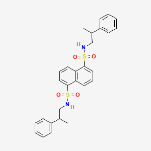 molecular formula C28H30N2O4S2 B11546239 N,N'-bis(2-phenylpropyl)naphthalene-1,5-disulfonamide 