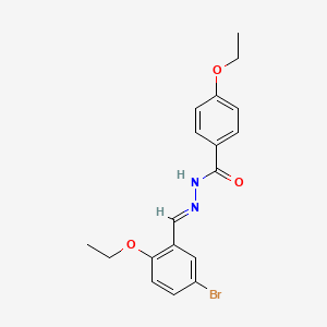 molecular formula C18H19BrN2O3 B11546354 N'-[(E)-(5-bromo-2-ethoxyphenyl)methylidene]-4-ethoxybenzohydrazide 