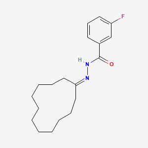 molecular formula C19H27FN2O B11546359 N'-cyclododecylidene-3-fluorobenzohydrazide 
