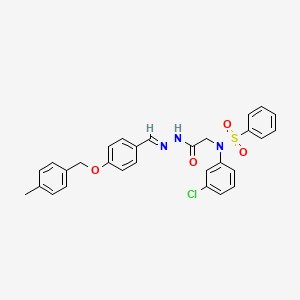 molecular formula C29H26ClN3O4S B11546392 N-(3-Chlorophenyl)-N-({N'-[(E)-{4-[(4-methylphenyl)methoxy]phenyl}methylidene]hydrazinecarbonyl}methyl)benzenesulfonamide 