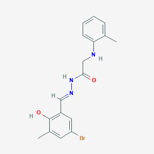 molecular formula C17H18BrN3O2 B11546405 N'-[(E)-(5-Bromo-2-hydroxy-3-methylphenyl)methylidene]-2-[(2-methylphenyl)amino]acetohydrazide 