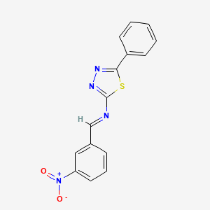 molecular formula C15H10N4O2S B11546435 N-[(E)-(3-nitrophenyl)methylidene]-5-phenyl-1,3,4-thiadiazol-2-amine 