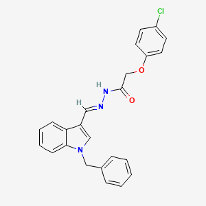 molecular formula C24H20ClN3O2 B11546518 N'-[(E)-(1-benzyl-1H-indol-3-yl)methylidene]-2-(4-chlorophenoxy)acetohydrazide 