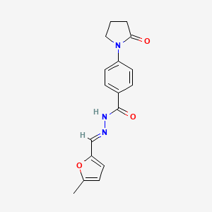 molecular formula C17H17N3O3 B11546529 N'-[(E)-(5-methylfuran-2-yl)methylidene]-4-(2-oxopyrrolidin-1-yl)benzohydrazide 