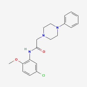 molecular formula C19H22ClN3O2 B11546536 N-(5-chloro-2-methoxyphenyl)-2-(4-phenylpiperazin-1-yl)acetamide 