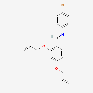 molecular formula C19H18BrNO2 B11546576 N-{(E)-[2,4-bis(prop-2-en-1-yloxy)phenyl]methylidene}-4-bromoaniline 