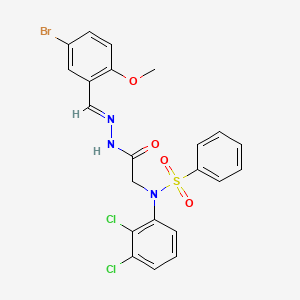 molecular formula C22H18BrCl2N3O4S B11546638 N-({N'-[(E)-(5-Bromo-2-methoxyphenyl)methylidene]hydrazinecarbonyl}methyl)-N-(2,3-dichlorophenyl)benzenesulfonamide 