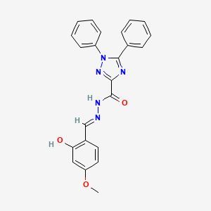 molecular formula C23H19N5O3 B11546687 N'-[(E)-(2-hydroxy-4-methoxyphenyl)methylidene]-1,5-diphenyl-1H-1,2,4-triazole-3-carbohydrazide 