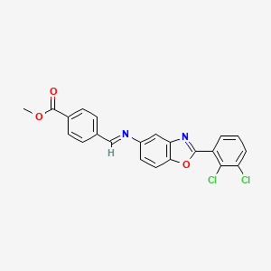 molecular formula C22H14Cl2N2O3 B11546717 methyl 4-[(E)-{[2-(2,3-dichlorophenyl)-1,3-benzoxazol-5-yl]imino}methyl]benzoate 