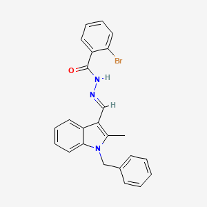 molecular formula C24H20BrN3O B11546890 N'-[(E)-(1-benzyl-2-methyl-1H-indol-3-yl)methylidene]-2-bromobenzohydrazide 