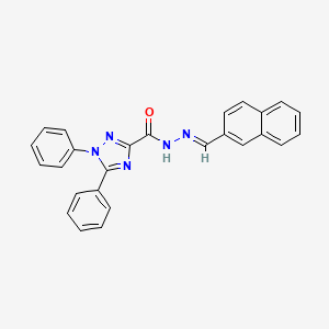 molecular formula C26H19N5O B11546927 N'-[(E)-naphthalen-2-ylmethylidene]-1,5-diphenyl-1H-1,2,4-triazole-3-carbohydrazide 