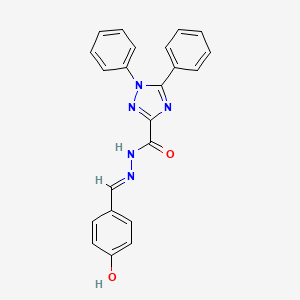 molecular formula C22H17N5O2 B11547006 N'-[(E)-(4-hydroxyphenyl)methylidene]-1,5-diphenyl-1H-1,2,4-triazole-3-carbohydrazide 