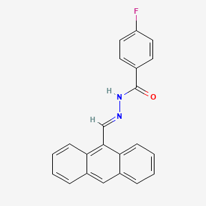 molecular formula C22H15FN2O B11547016 N'-[(E)-anthracen-9-ylmethylidene]-4-fluorobenzohydrazide 