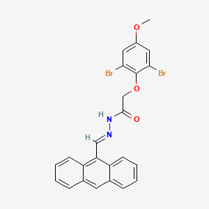 molecular formula C24H18Br2N2O3 B11547169 N'-[(E)-anthracen-9-ylmethylidene]-2-(2,6-dibromo-4-methoxyphenoxy)acetohydrazide 