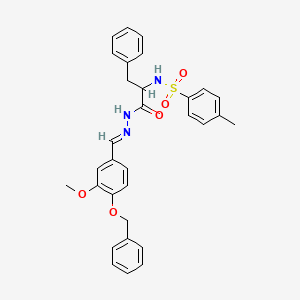 molecular formula C31H31N3O5S B11547207 N-(1-{N'-[(E)-[4-(Benzyloxy)-3-methoxyphenyl]methylidene]hydrazinecarbonyl}-2-phenylethyl)-4-methylbenzene-1-sulfonamide 