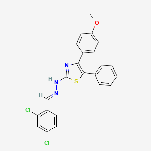 molecular formula C23H17Cl2N3OS B11547294 2-[(2E)-2-(2,4-dichlorobenzylidene)hydrazinyl]-4-(4-methoxyphenyl)-5-phenyl-1,3-thiazole 