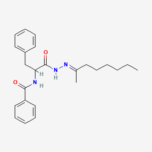 molecular formula C24H31N3O2 B11547450 N-{1-[(2E)-2-(octan-2-ylidene)hydrazinyl]-1-oxo-3-phenylpropan-2-yl}benzamide (non-preferred name) 