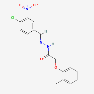 molecular formula C17H16ClN3O4 B11547453 N'-[(E)-(4-chloro-3-nitrophenyl)methylidene]-2-(2,6-dimethylphenoxy)acetohydrazide 