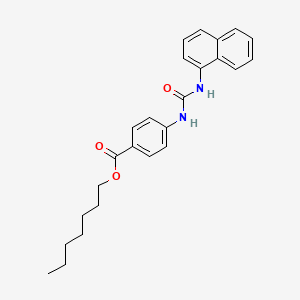 molecular formula C25H28N2O3 B11547521 Heptyl 4-[(naphthalen-1-ylcarbamoyl)amino]benzoate 