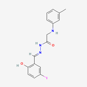 molecular formula C16H16IN3O2 B11547526 N'-[(E)-(2-hydroxy-5-iodophenyl)methylidene]-2-[(3-methylphenyl)amino]acetohydrazide (non-preferred name) 