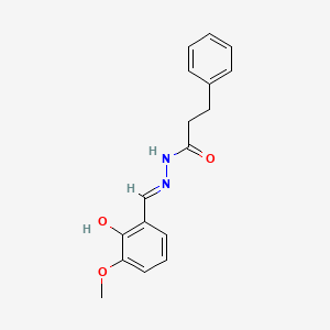 molecular formula C17H18N2O3 B11547549 N'-[(E)-(2-hydroxy-3-methoxyphenyl)methylidene]-3-phenylpropanehydrazide 