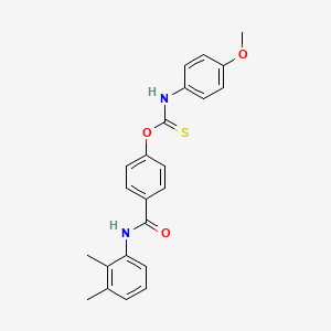 molecular formula C23H22N2O3S B11547571 O-{4-[(2,3-dimethylphenyl)carbamoyl]phenyl} (4-methoxyphenyl)carbamothioate 