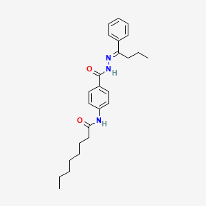 molecular formula C25H33N3O2 B11547611 N-(4-{[(2E)-2-(1-phenylbutylidene)hydrazinyl]carbonyl}phenyl)octanamide 
