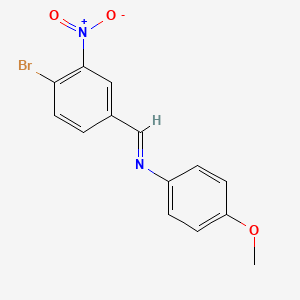molecular formula C14H11BrN2O3 B11547647 N-[(E)-(4-bromo-3-nitrophenyl)methylidene]-4-methoxyaniline 