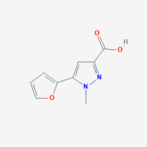 molecular formula C9H8N2O3 B011548 5-(2-Furyl)-1-methyl-1H-pyrazole-3-carboxylic acid CAS No. 108128-39-8