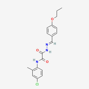 molecular formula C19H20ClN3O3 B11548963 N-(4-chloro-2-methylphenyl)-2-oxo-2-[(2E)-2-(4-propoxybenzylidene)hydrazinyl]acetamide 