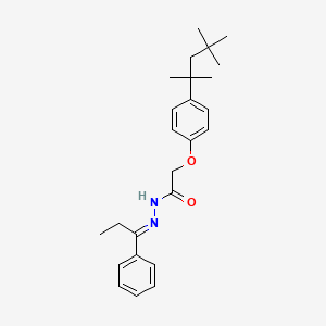 molecular formula C25H34N2O2 B11551484 N'-[(1E)-1-phenylpropylidene]-2-[4-(2,4,4-trimethylpentan-2-yl)phenoxy]acetohydrazide 