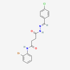 molecular formula C17H15BrClN3O2 B11551516 N-(2-bromophenyl)-4-[(2E)-2-(4-chlorobenzylidene)hydrazinyl]-4-oxobutanamide 
