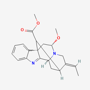 molecular formula C21H24N2O3 B1155211 methyl (1R,10S,13E,16S)-13-ethylidene-16-methoxy-8,15-diazapentacyclo[10.5.1.01,9.02,7.010,15]octadeca-2,4,6,8-tetraene-18-carboxylate CAS No. 870995-64-5