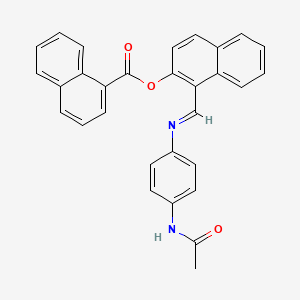 molecular formula C30H22N2O3 B11552127 1-[(E)-{[4-(acetylamino)phenyl]imino}methyl]naphthalen-2-yl naphthalene-1-carboxylate 