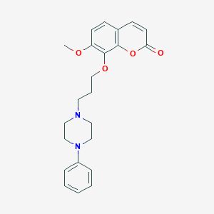 molecular formula C23H26N2O4 B115523 8-(3-(4-Phenyl-1-piperazinyl)propoxy)-7-methoxycoumarin CAS No. 148727-09-7