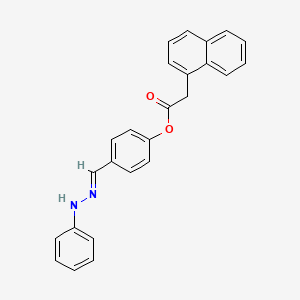 molecular formula C25H20N2O2 B11552500 4-[(E)-(2-phenylhydrazinylidene)methyl]phenyl naphthalen-1-ylacetate 