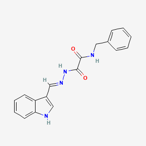 molecular formula C18H16N4O2 B11552561 N-benzyl-2-[(2E)-2-(1H-indol-3-ylmethylidene)hydrazinyl]-2-oxoacetamide 